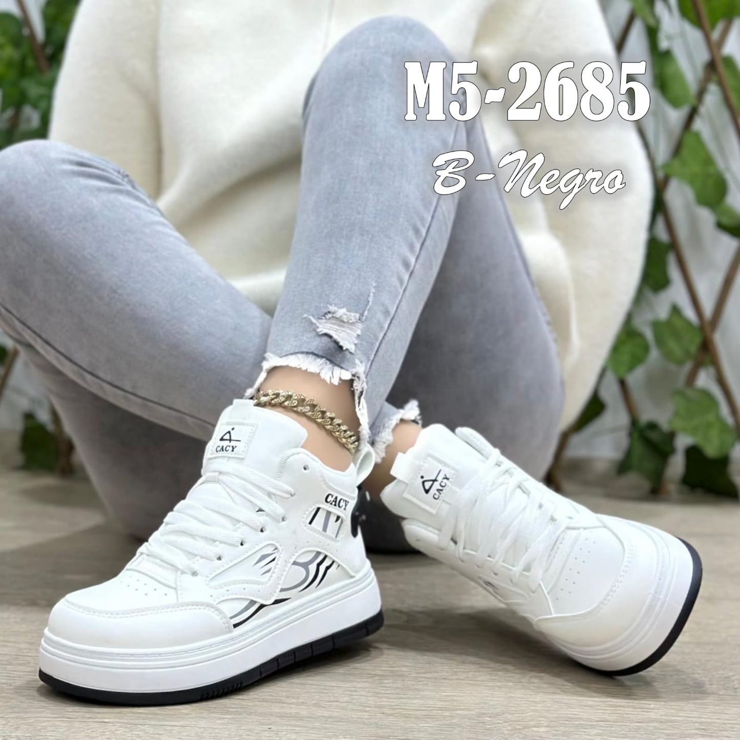 -M5-2685 BLANCO/ NEGRO