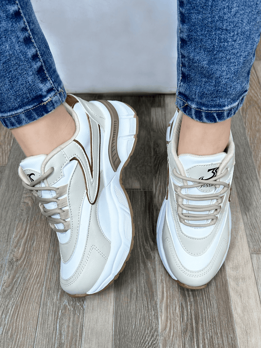 PIA ZAPATILLA BEIGE BLANCO CAMELL-